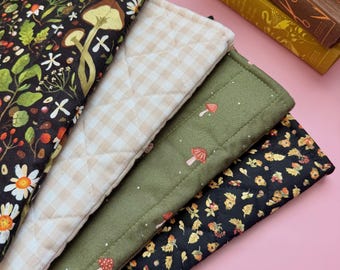 Quilted Book Sleeves | Handmade Book Protector (multiple styles)