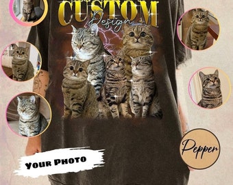 Pet Custom Vintage Washed Shirt, Custom Cat Comfort Colors T-Shirt