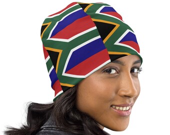 SOUTH AFRICAN Flag beanie, South Africa flag hat, South Africa flag winter hat, Gift for south African, South Africa Fathers day gift,