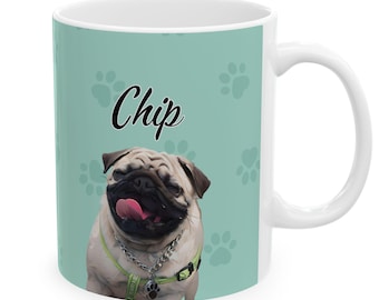 カスタムペットフォトマグ、ペットポートレートコーヒーカップ、ペットの飼い主向け、パーソナライズされた犬好きへのギフト、犬のお父さん、猫のお母さん、複数のペットの写真カップ