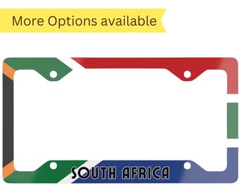 South Africa Flag Metal Car License Plate Frame, South African Flag gift for him, South Africa vehicle plate, South Africa vanity plate