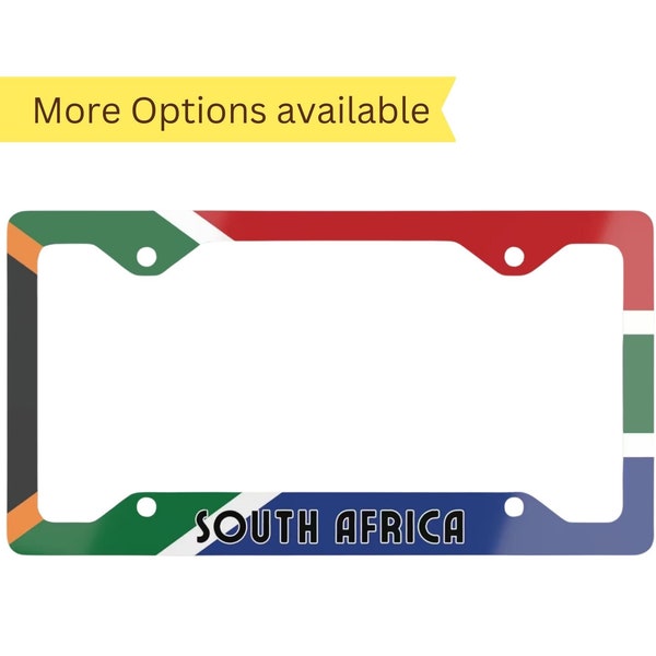 South Africa Flag Metal Car License Plate Frame, South African Flag gift for him, South Africa vehicle plate, South Africa vanity plate