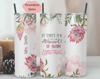 Personalized Teacher Tumbler for Teacher Appreciation Gift from Student, Custom Teacher Travel Cup with Straw, Year End Gift For Teacher