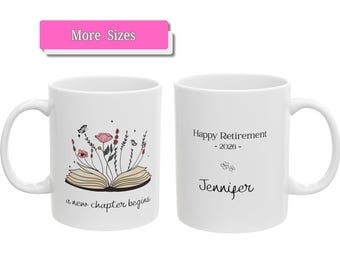 Personalized Retirement Coffee Mug, Happy Retirement Mug, Custom Retirement Gift, Retirement Coffee Cup with Name, Retiree Gift