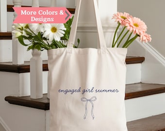 Engaged Girl Summer bag, Cute Bride tote bag, Future Mrs Bag, Custom Bride to Be Canvas Bag, Engagement Gift For Friend, Bridal Shower Gift