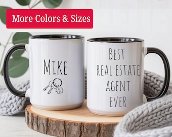 Personalized Real Estate Agent Cup, Best Real Estate Agent Ever Mug, Agent Thank You, Relator Closing Gift