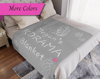 Personalized K-Drama Blanket, Kdrama Watching Blanket, Unique Gift for K-Drama Fan, Korean Drama gift, K-Pop Home Decor, cozy k-drama throw