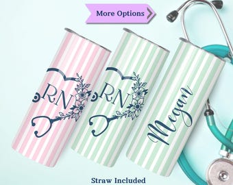 Vaso de enfermera, vaso de enfermera registrada, regalo de enfermera personalizado, taza de viaje de Lpn, taza de agradecimiento de enfermera, regalo de estudiante de enfermería, regalo de graduación de enfermera, Dr.