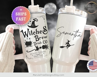 Witches Brew Tumbler, Personalized Witches Brew Coffee Co Cup, Fall Tumbler, Halloween Mug, Potion Tumbler, Spooky Tumbler, Witchy Tumbler