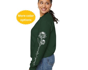 South Africa Sweatshirt, Protea Crewneck for Saffa, South Africa Souvenir