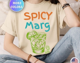 Spicy Marg Shirt,Funny Summer Cocktail T-shirt,Trendy Beachy Tee,Comfort Colors Spicy Marg Social Club tshirt, Old Money aesthetic apparel