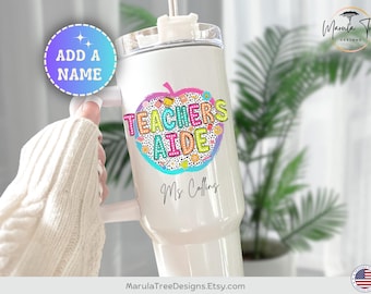 Vaso personalizado de 40 oz con asa para profesores, regalo de agradecimiento para profesores, taza de viaje.