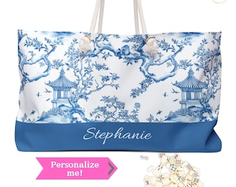 Personalized Chinoiserie Mahjong bag, Mahj storage bag, Chinese Pattern Carry all, Mahjong game night bag,Custom name bag, Cute Mahjong gift