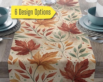 Fall leaf Table Runner, autumn table runner, Rustic Thanksgiving Table linen, Fall leaves cloth napkins set, Holiday Table decor setting