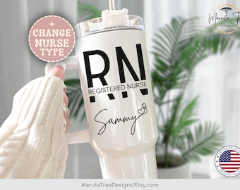 Personalized Nurse 40oz Tumbler, RN Cup, LPN, Nurse Graduate, Doctor Gift, Nurse Appreciation Gift, Medical Tumbler, Nursing Student Tumbler