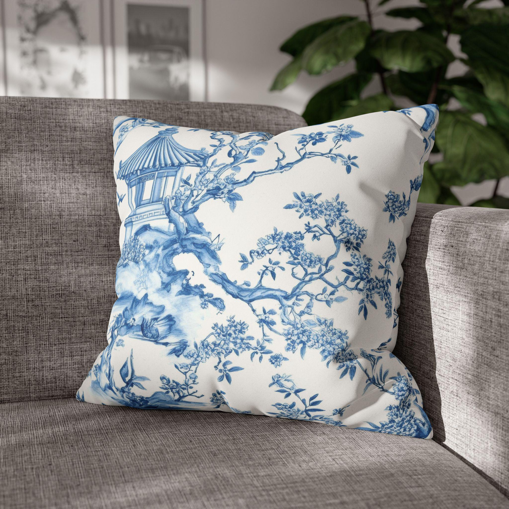 Chinoiserie Pillow Cover, Decorative Throw Pillow, Grandmillenial Decor ...