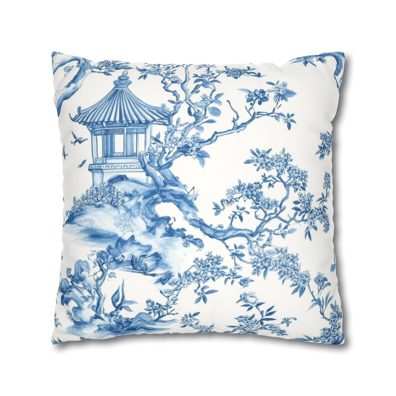 Chinoiserie Pillow Cover, Decorative Throw Pillow, Grandmillenial Decor ...