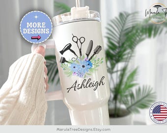 Vaso de estilista personalizado, vaso de estilista de 40 oz, vaso de peluquería, vaso de estilista, nuevo regalo de graduación de estilista