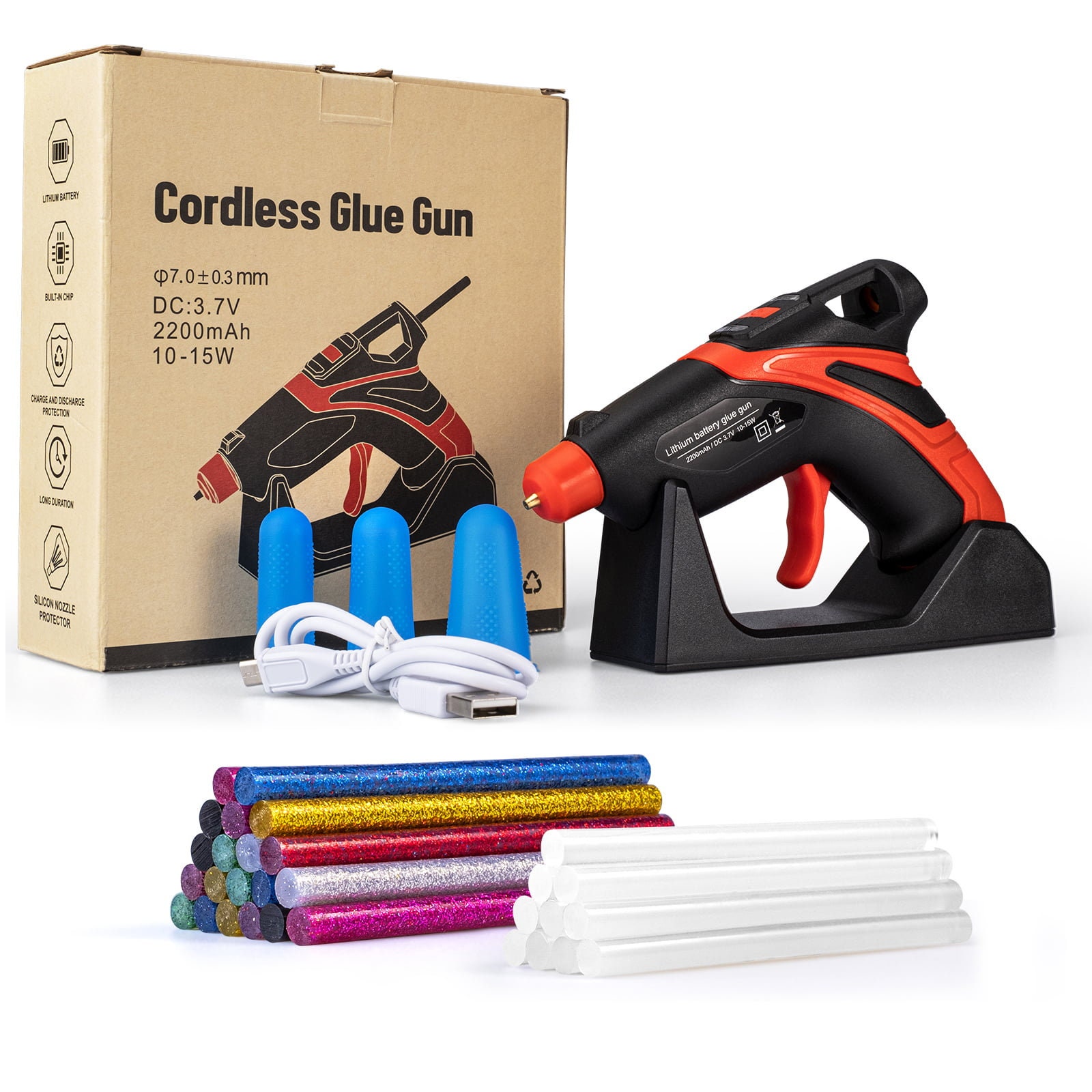 Gluerious Mini Hot Glue Gun with 30 Glue Sticks for Crafts School &  Christmas DIY Arts Home Quick Repairs, 20W, Blue