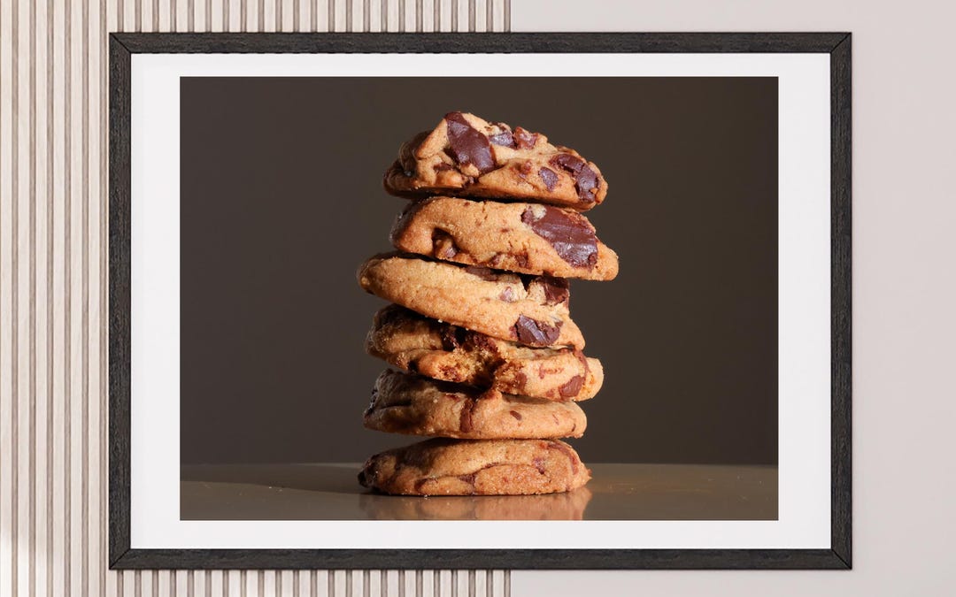 Chocolate Chip Cookie Stack Print, Bakery Kitchen Decor - Etsy