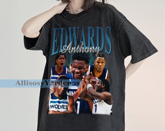 Anthony Edwards Vintage T-Shirt, Shooting Guard Homage Graphic Unisex Long Sleeve, Bootleg Retro 90's Fans Washed Hoodie Gift