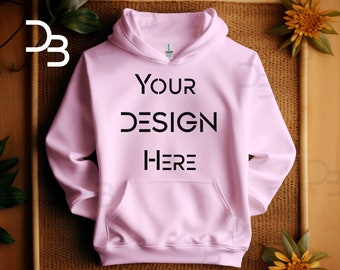 Gildan Mockup Bundle Folded Light Pink 18500 Hoodie Mockup Light Pink Sweat Shirt Mock Up Boho Gildan Hoodie Mockups Flat Lay 18500 Mockup