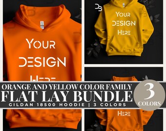 18500 Orange Gildan Mockup Unisex Blank Hoodie Mockups Flat Lay Mockup Orange Hoodie Mock-Up Flat Lay Mockup Hoodie 18500 Hoodie Boho Mockup