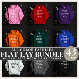 43 x MEGA Bundle Boho Gildan 18500 Hoodie Mockup Adult Hoodie Mockup Fold Flat Lay Mockup Hoodie Mockup Unisex Gender Neutral Hoodie Bundle image 1