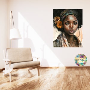 Black Art, Black Woman Art, Printable Wall Art, Black Art Print, Black Girl Magic, Wall Art Decor - Priya