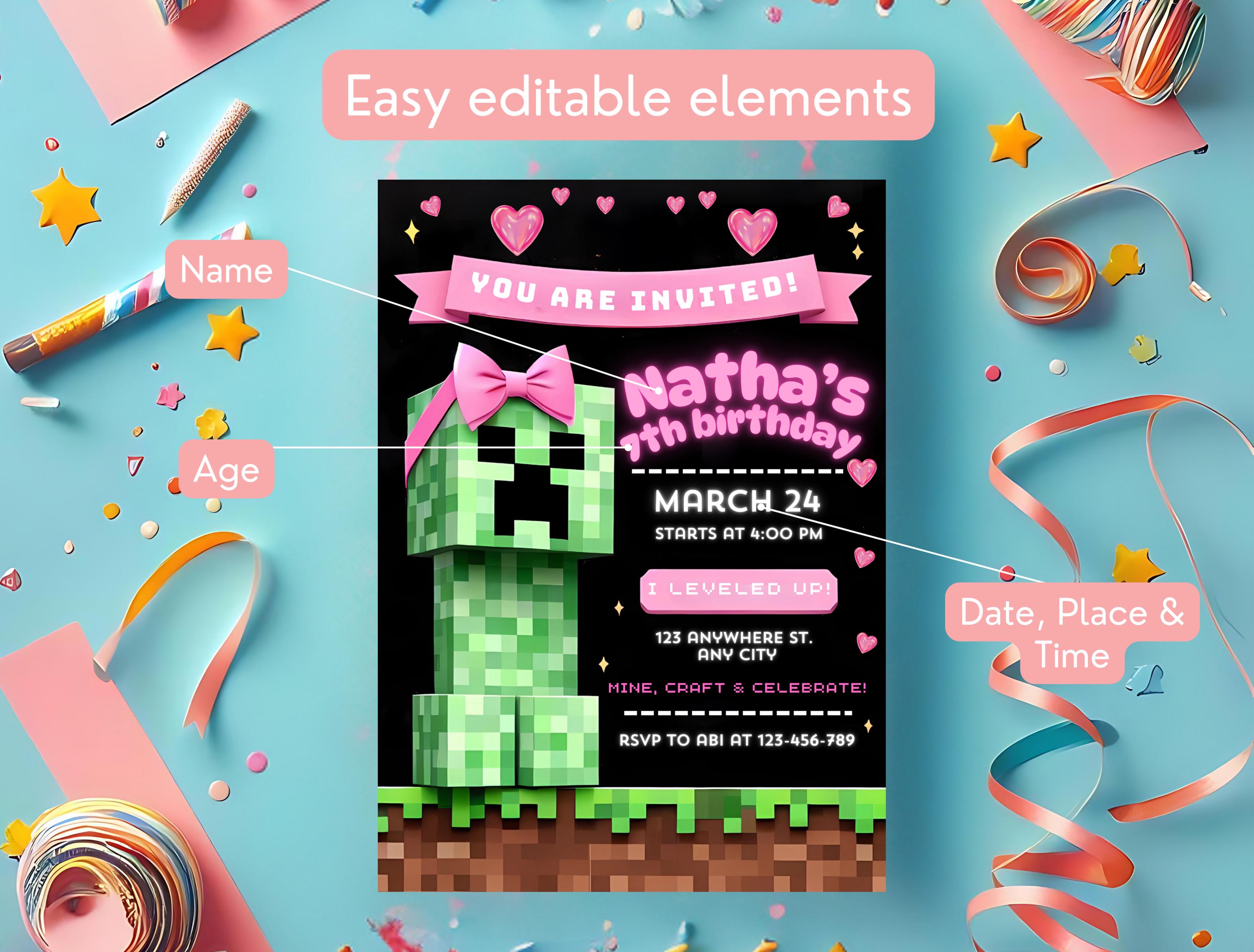 Girl Creeper Minecraft Invite