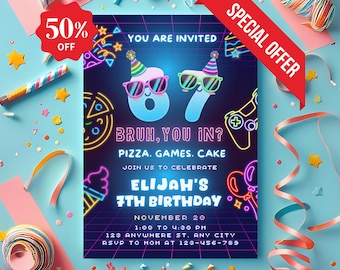 67 Birthday Meme Invitation: Editable Canva Template (Digital Download)