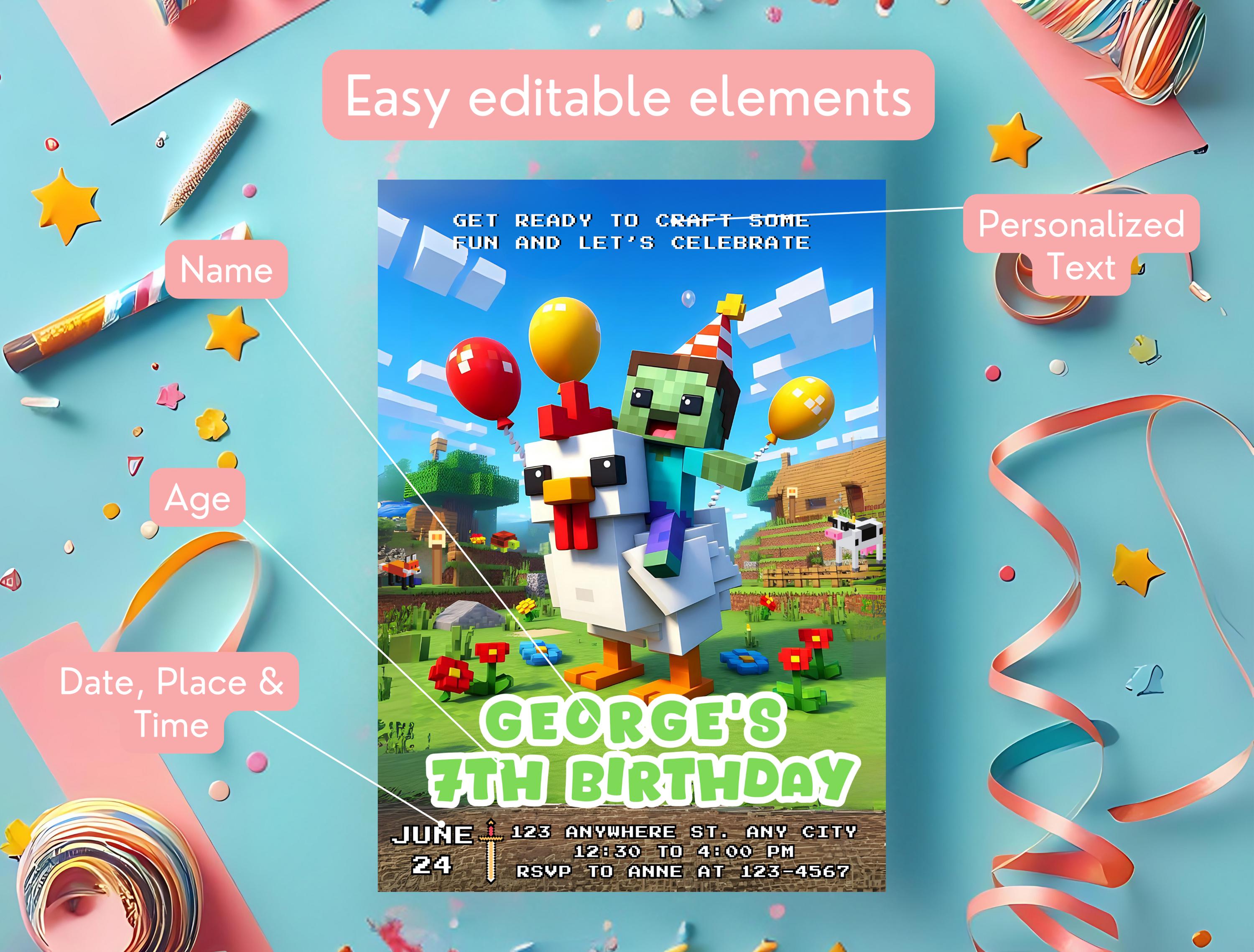 Chicken Themed Minecraft Invite