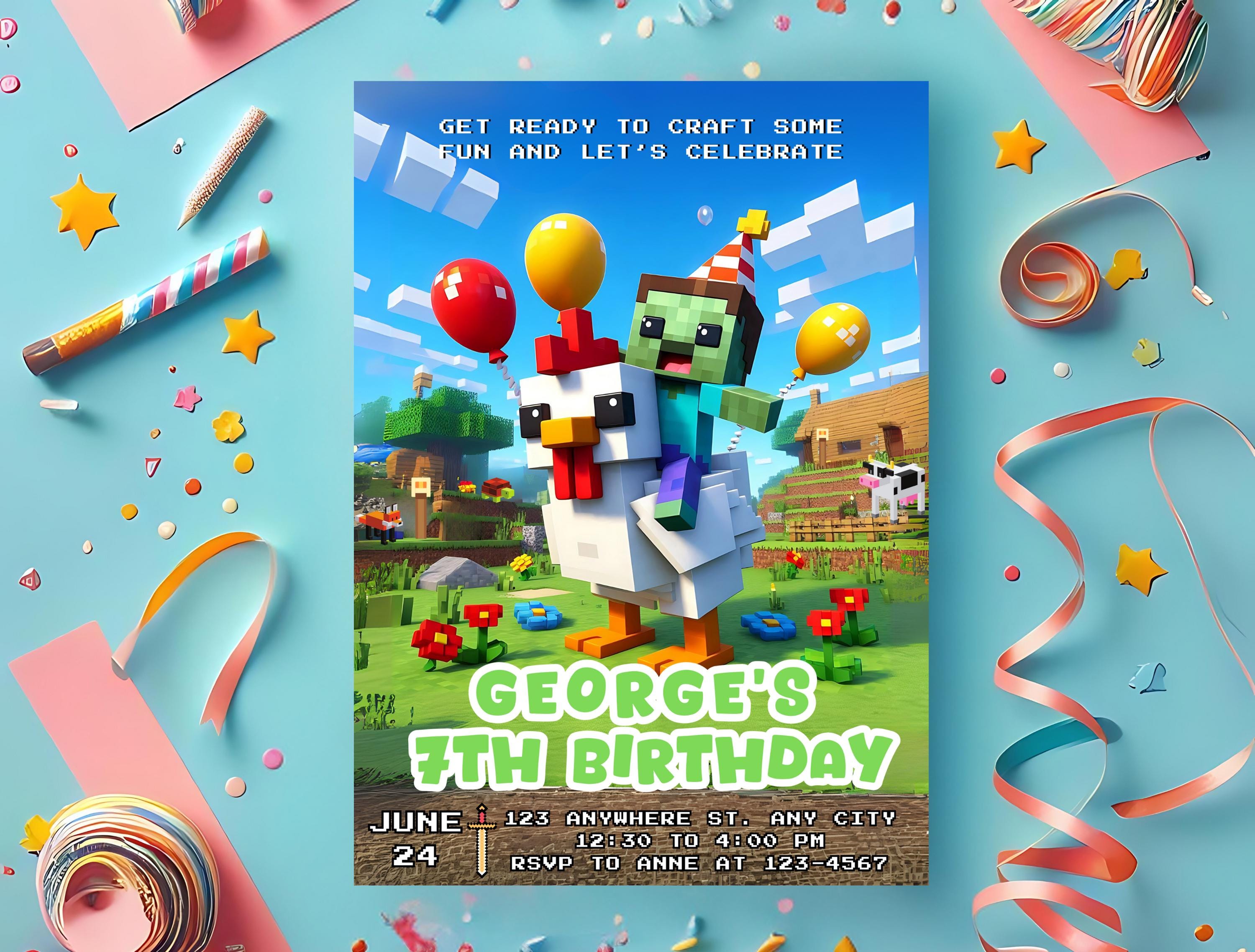 Chicken Themed Minecraft Invite