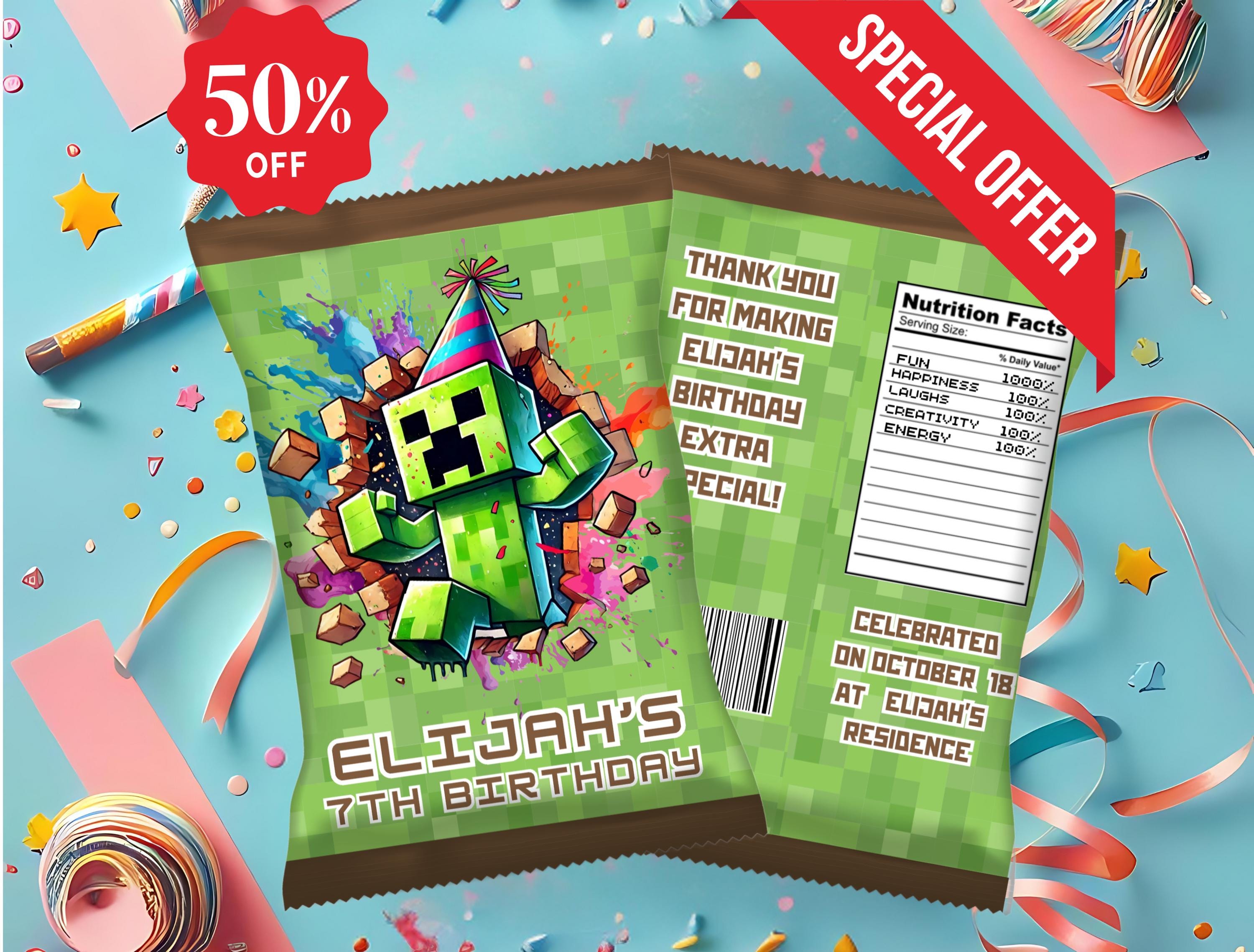 Custom Minecrafter Chip Bag Design