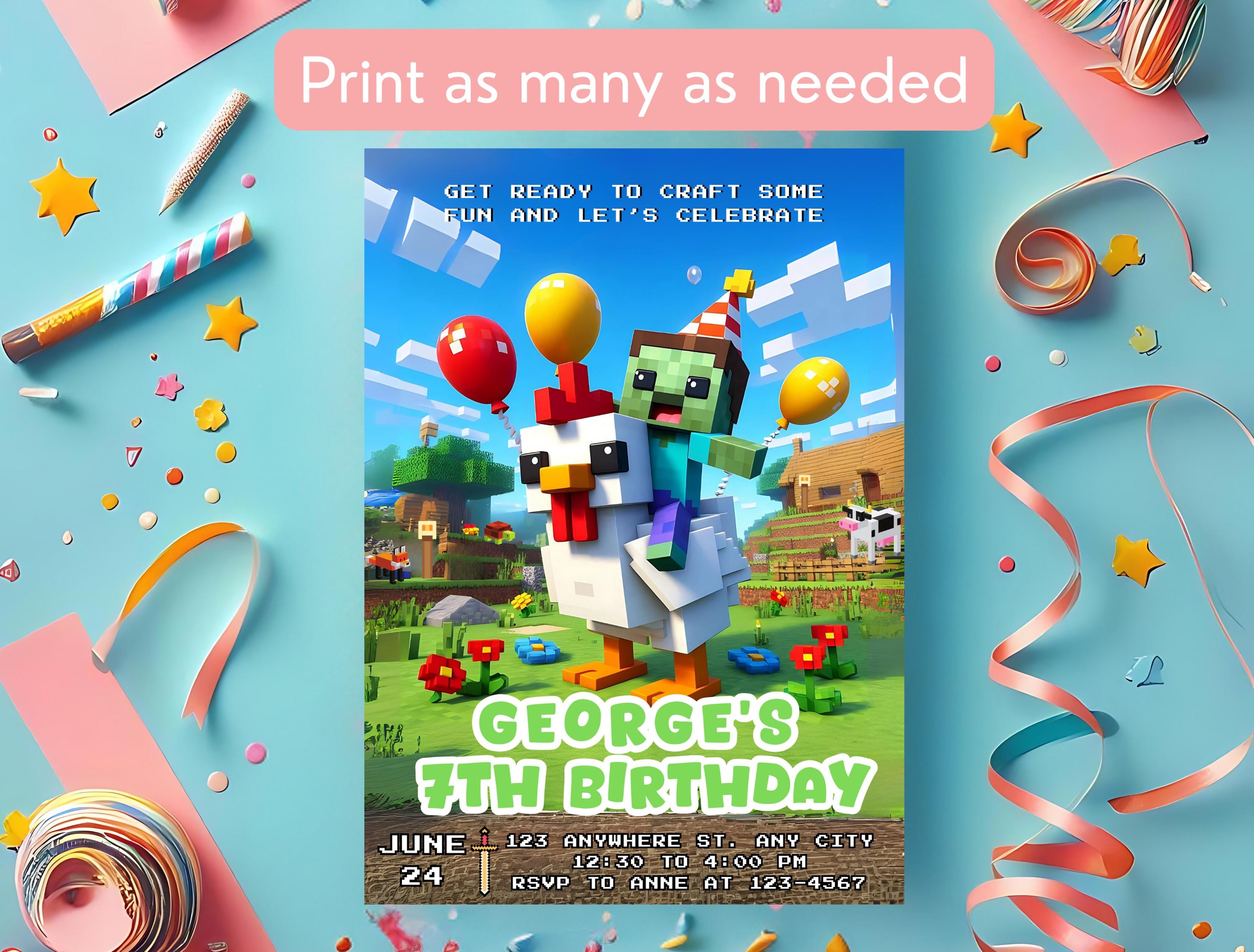 Chicken Themed Minecraft Invite
