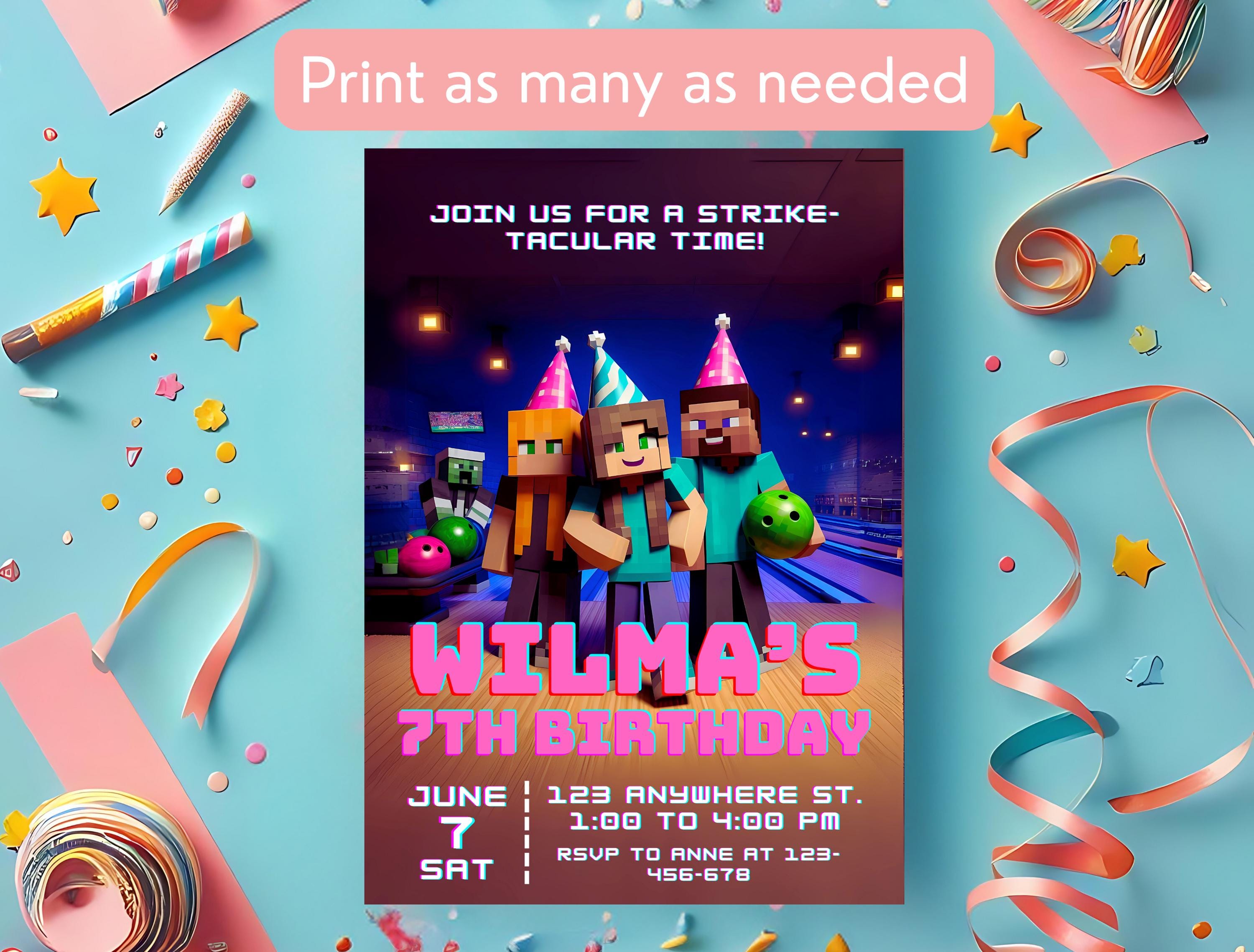 Minecrafter Bowling Girl Invite