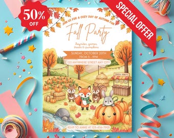 Fall Festival Invitation: Editable Autumn Party Template (Instant Download)
