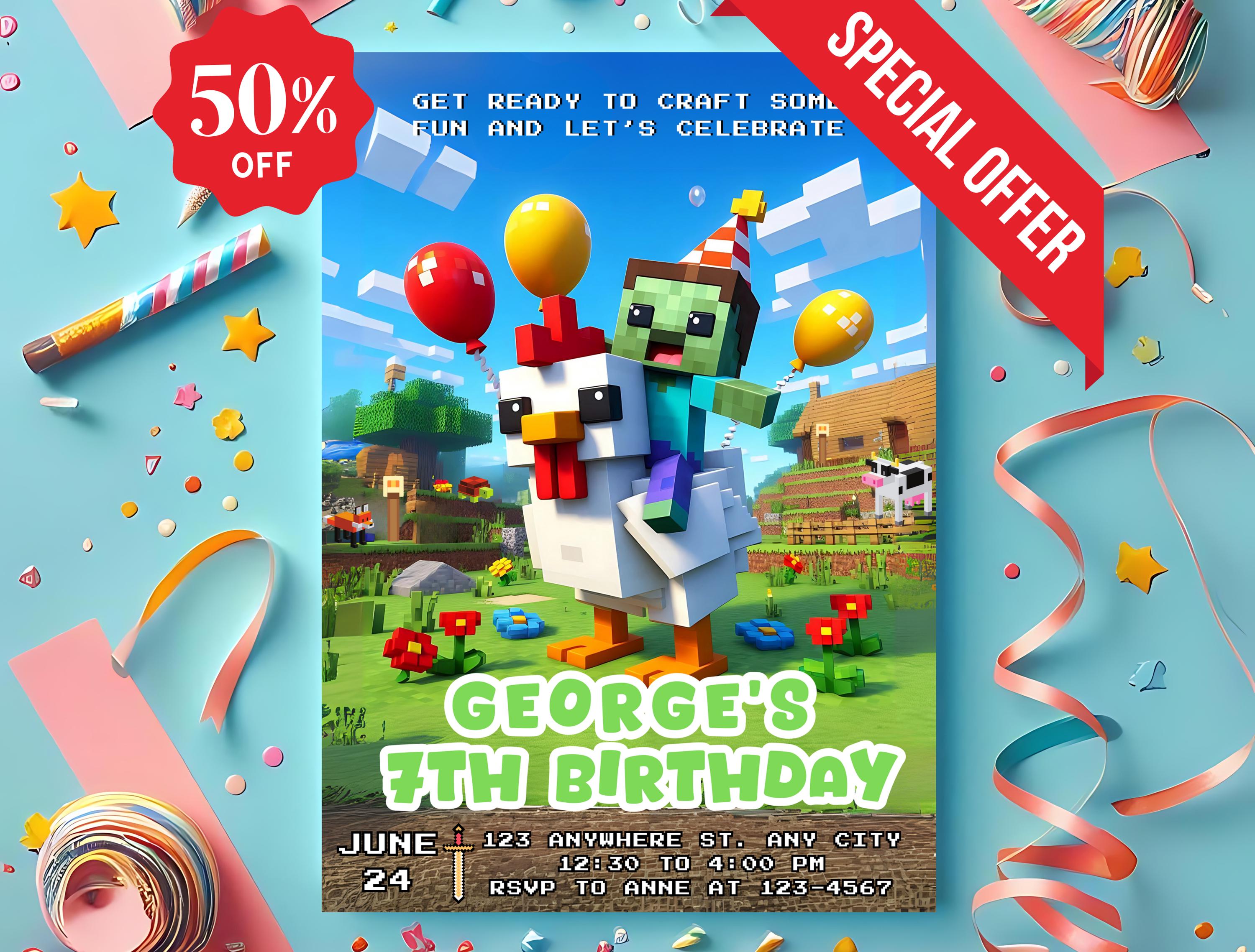 Chicken Themed Minecraft Invite