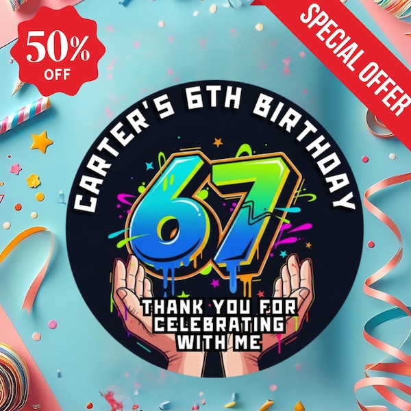 67 Reaction Sticker 67 Stickers - Etsy