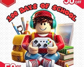 Juego de bloques 100 días de escuela PNG: Diseño de jugador (Descarga digital)
