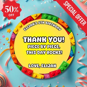 Stickers,Blocks stickers,Building blocks stickers,Building Block theme stickers,Birthday Stickers,party favors template