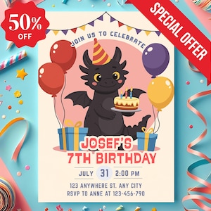 Dracheneinladung,Drachen-Geburtstagseinladung,Drachen-Geburtstagsparty,Drachen-Geburtstagseinladung,Geburtstagseinladung Kinder Jungen,Gastgeschenke