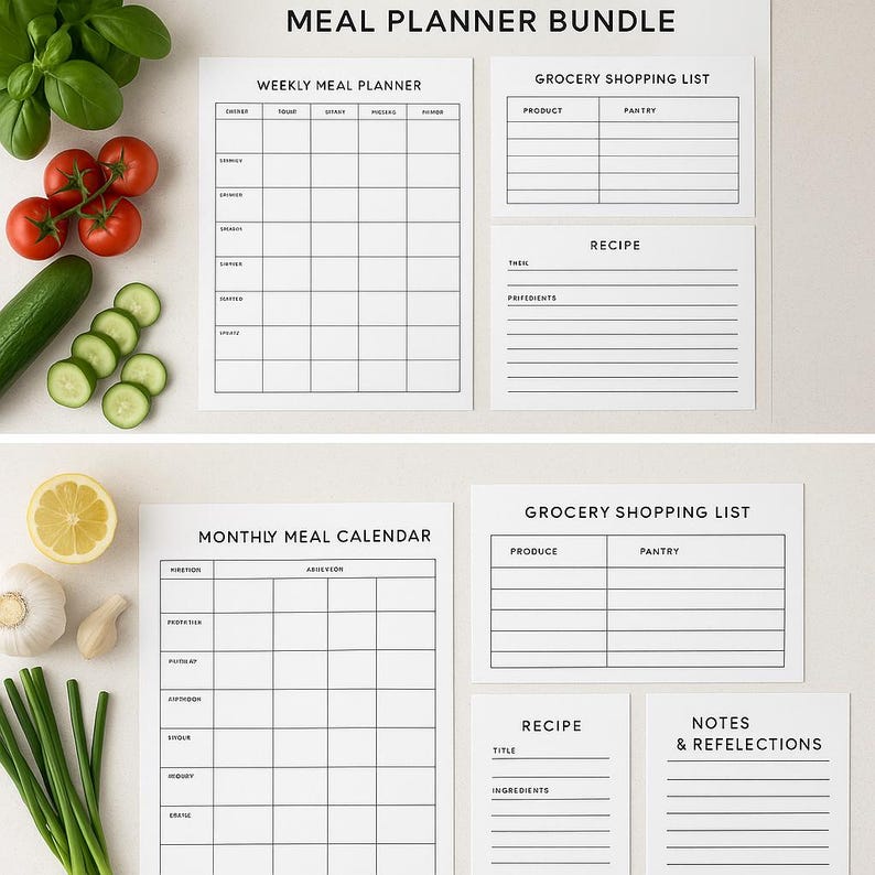 Ultimate Printable Meal Planner Bundle – Weekly & Monthly Templates ...