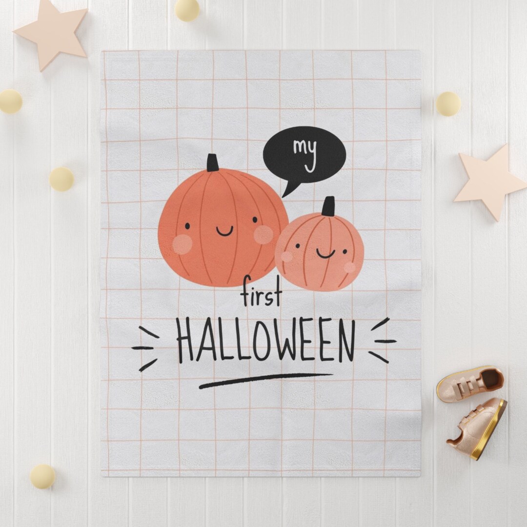My First Halloween Quoted Halloween Plush Blanket, Blanket for Newborn