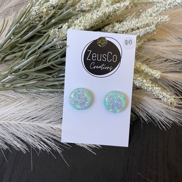 Resin Glitter Stud Earrings