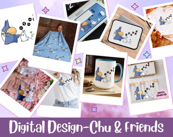 Chu & Friends png-ontwerp, roetsprites (digitale download)