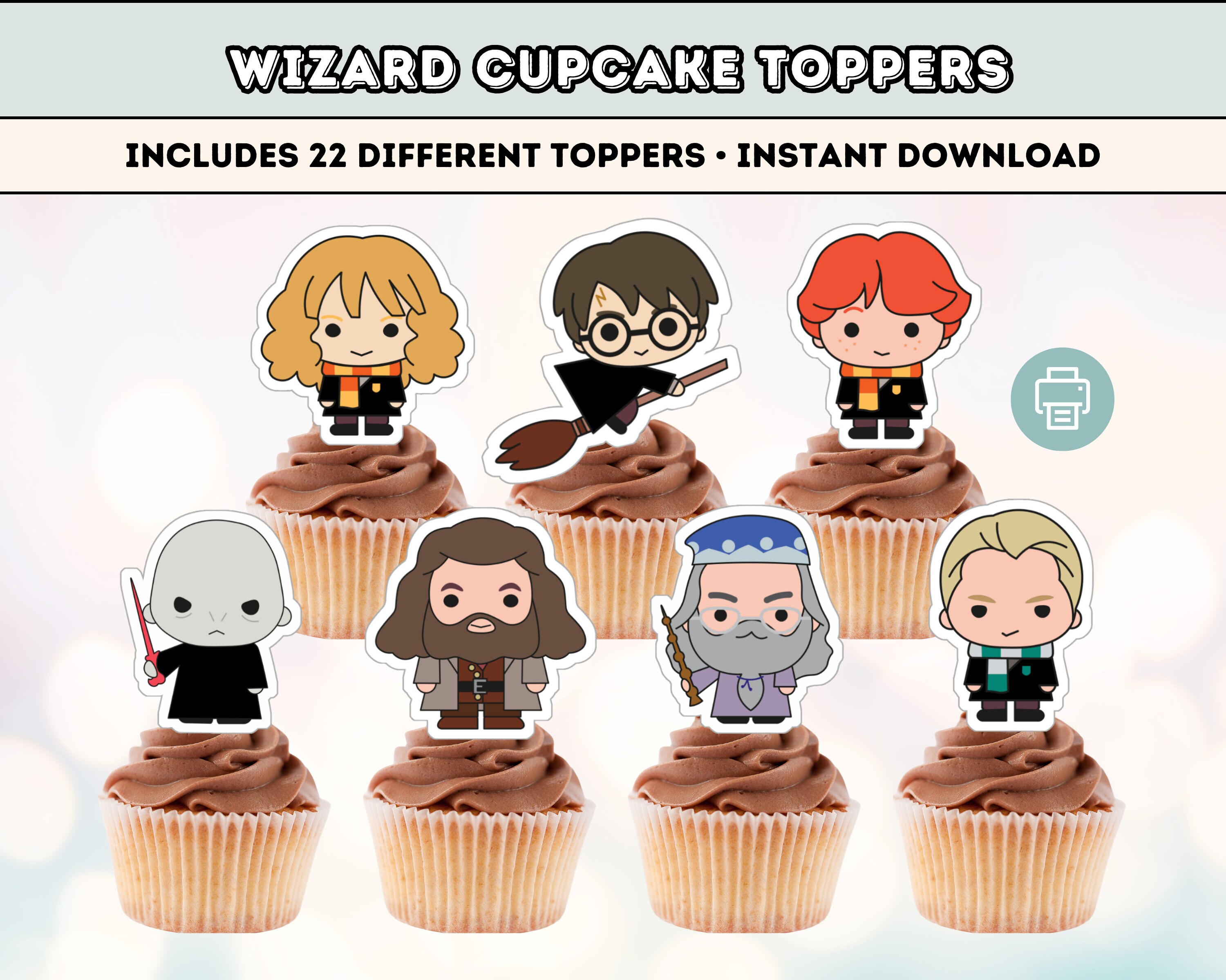 12/24 Hollowed Wings Cupcake Toppers For Harry Potter Wizard