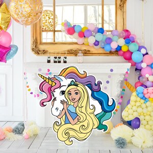Besutolife Rainbow Tulle Backdrop Curtains Unicorn Party Backdrops for Girl Birthday Part