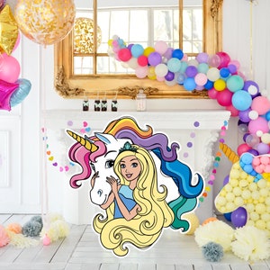 Besutolife Rainbow Tulle Backdrop Curtains Unicorn Party Backdrops for Girl Birthday Part