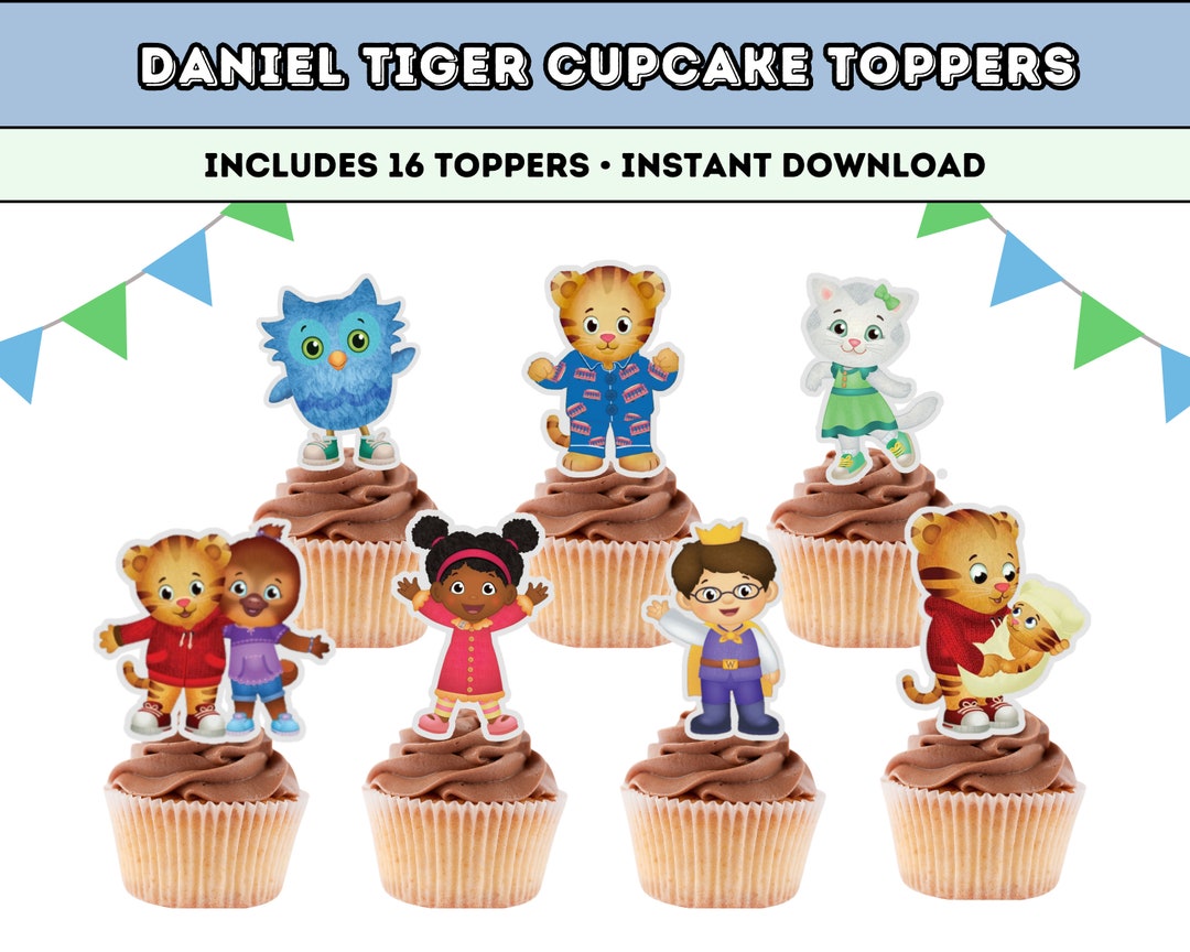Daniel Tiger Cupcake Toppers Printable Cake Topper Daniel Etsy